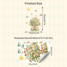 BRUP 1pc Cartoon Wisdom Tree Wall Stickers -PVC Self-Adhesive Decals For Children's Room Decor/Girls' Room Decor/Classroom Decor/Nursery Decor/ & Home Decoration