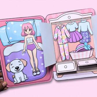 DIY Paper Doll House Craft Kit - Cute Cartoon Puppy House, Quiet Book Materials, Pink Adorable Unfinished Craft Requiring Cutting And Assembly