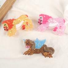 可爱卡通动物和花朵印花发夹，韩式发夹时尚发饰动物爪夹波西米亚风发夹 - 彩色 - 查看 5