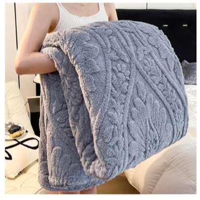 Manta King Size 230*200cm, 1200g, Manta de Muselina Borrega Caliente, con Puntada Decorativa, Patrón Geométrico Suave, Multicolor para Cama, Sala, Viaje, Ideal para Navidad