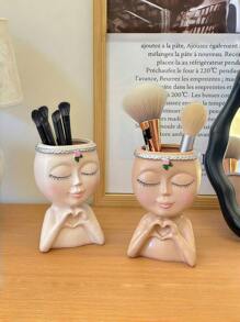 Multifunctional Makeup Brush Storage Barrel, Pen Container, Ornaments, Vases, Bathroom Dresser Office Desktop Multifunctional Storage Box, Suitable For Restaurants, Bathrooms, Rooms And Other Places.White/ Multifunctional Makeup Brush Storage Barrel, Pen Container, Ornaments, Vases, Bathroom Dresser Office Desktop Multifunctional Storage Box, Suitable For Restaurants, Bathrooms, Rooms And Other Places.