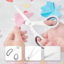 4 Pack Scissors All Purpose For Office, Home, School, And Crafts - 8.5" Heavy Duty Office Scissors With Cover