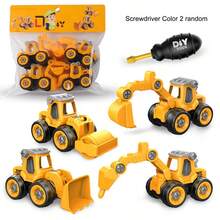 Children's Disassembly Engineering Car Toy DIY Nut Assembly Puzzle Disassembly Simulation Sliding Excavation Disassembly Car - Multicolor - View 4