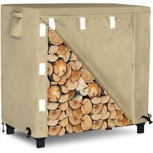 Outdoor Firewood Rack Cover Waterproof Wood Rack Covers Firewood Log Storage Covering For Patio Logs Holder 4FT Wood Holder Cover Camel 420D Oxford Fabric Only Cover No Rack - Camel - View 1