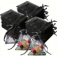 10/50/100pcs Gift Packaging Bags, Multi-Color Organza Candy Bags, Tableware, Size: 7*9CM, Various Holiday Party Packaging Supplies, Festival Home Decor