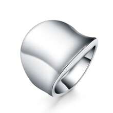 1pc 925 Sterling Silver Smooth Curve Ring For Women Lady Man Thumb Plate Rings Fashion Jewelry For Hip Hop Party Accessories Gift Daily Wear