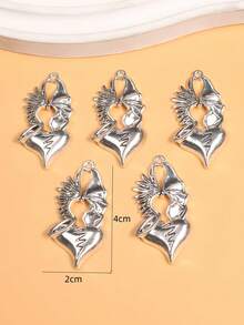 5pcs Silver-Plated Punk Style Skeleton Pendant DIY Charm Jewelry Craft, Halloween M601 - Silver - View 9