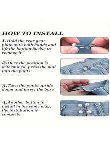 1/2 Pairs Flowers Buckle Pants Waist Tightener Detachable Waist Buttons Pins Belts Accessories Pants Clips No Sewing Waistband Tightener - Multicolor - View 4