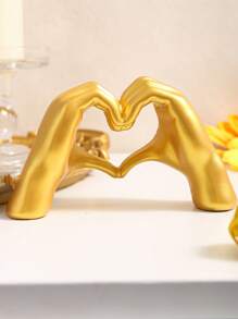1 pièce Décoration de geste de la main d'amour, sculpture de doigt en forme de cœur, statue d'art moderne personnalisée pour la décoration de la maison, décoration de bureau créative pour mariage, cadeau pour la Saint-Valentin, le Nouvel An, les anniversaires et la remise des diplômes