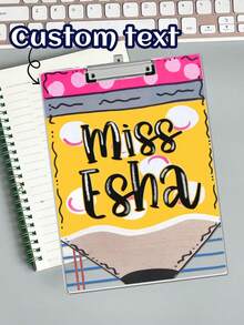 1pc Customized Text Teacher Clamp, Personalized Customize Name Acrylic File Board, Customized Bohemian Style Flower Teacher Clipboard, Hand-Painted Stationery Flower Pattern, Personalized Teacher Appreciation Gift, Year-End Gift, Teacher Supplies, Suitable For Teachers And Classrooms, Teacher's Day Gratitude Gift, Office Stationery Supplies, Graduation Gift - Multicolor - View 16