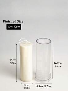 DIY Striped Cylinder Cylindrical Candle Mold Flat Top Pinstripe Pillar Molds Plastic Acrylic Mould Candle Making Supplies Classical Column Wedding Home Decoration