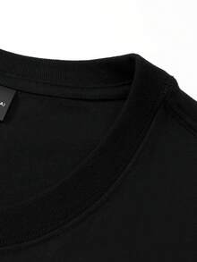 Camiseta casual para hombre con estampado de palmeras de coco, estilo vintage, sencilla, elegante y cómoda, camiseta estampada informal. - Negro - Ver 4