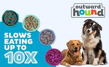 Local Warehouse- Outward Hound Fun Feeder Slo Bowl, Slow Feeder Dog Bowl, Medium/Mini, Turquoise - Mint - View 2