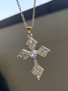 1pc Men's Smooth Surface Fashion 3D Heart Pendant Necklace, Versatile Daily Accessory For Layering - Multicolor - View 3