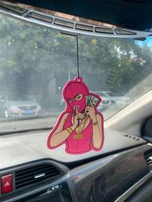 “PINK ART BABY GIRL”设计，汽车挂饰，汽车香氛，汽车空气清新剂和后视镜装饰 - 持久香味，为车内带来清新诱人的氛围，是送给朋友的有趣礼物 - 彩色 - 查看 5