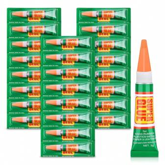 24 stuks Superlijm Transparant, Sterke Lijm, Superlijm, Sneldrogende Cyanoacrylaatlijm, Geschikt voor Nail Art, Hout, Rubber, Leer, Kunststof, Metaal, Strass Sieraden, DIY Handwerk en Andere Lijmen. Schoolbenodigdheden, Terug naar School