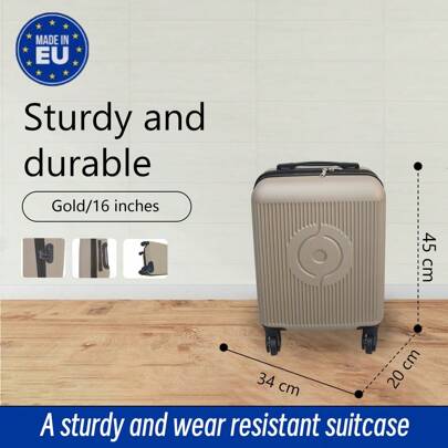 Bagagem de mão de 20 polegadas, fabricada na UE, registrada na UE, mala de viagem, estrutura rígida de plástico ABS, grande capacidade, viagem, à prova d'água, reforçada, rodas silenciosas, trava com senha