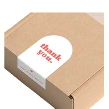 50pcs Thank You Stickers For Rectangular Gift Wrapping Airplane Box Sealing Stickers Black White Pink Gift Packaging Stickers