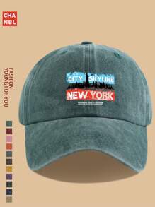 1 Stück "NEW YORK" Mütze mit witzigem Muster und NYC Skyline Grafik, modisches Design Hip-Hop, schwarze LKW Fahrer Mütze, atmungsaktiv & bequem, unisex Retro weiche Crown verstellbar Kappe, geeignet für alle Jahreszeiten, ideal als Geschenk für Stadtpatrioten, Outdoor Radfahren, Sport, Wandern, Angeln, Urlaub