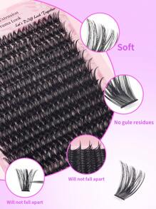 408/216/192pcs/DIY Mink Eyelash Extensions, 80D/100D Fluffy Individual Lash Extensions For Volume, 5D Effect 0.07mm Curly Dramatic Eyelash Extensions 8-16mm Mixed Tray, Makeup Tools, Bulk Personal Lash Extensions Suitable For Daily Makeup And Role Play, Reusable