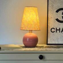 1 件花卉图案陶瓷褶皱台灯，迷你灯适合床边、床头柜、客厅边桌，暖光家居装饰 - 多款 - 查看 7