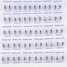 12 Pairs/Lot Fashion Simple Width Of 4/6mm Smooth Geometric Stainless Steel Earrings Men's Women's Daily Exquisite Jewelry
