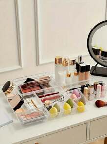 16pcs/Set Transparent Acrylic Drawer Storage Box, 5 Sizes, Independent, Freely Distributable, Multifunctional Desktop Organizer, Transparent Makeup Organizer, Beauty Storage And Organization, Dressing Table Display Rack, Bathroom Accessories, Jewelry Tray, Suitable For Makeup Products, Makeup Tools, Accessory Hair Clips, Office And Study Supplies Pencil Accessories, Home Decoration, Ideal Choice For Beauty Enthusiasts, Teacher And Student Gifts