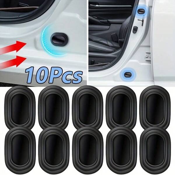 10 Stücke Auto Tür Stoßdämpfendes Kissen, hocheffizientes stoßdämpfendes Kissen, klebende Puffleiste zum leisen Schließen der Tür.