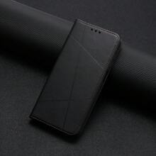 Funda con tapa para teléfono con patrón de color bloque para Galaxy, Redmi, Honor, Oppo, con cierre magnético y base plegable