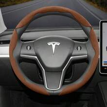 Hocasen 2pcs/3pcs Set Anti-Slip Velvet Segmented Steering Wheel Cover, Suitable For Tesla Models, Compatible With Round And D-Shaped Steering Wheels, Fit For Model 3, Model Y, Model S, Model X, Cybertruck, Semi, Roadster And More - one-size - View 23