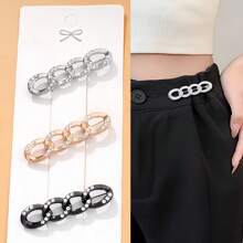 1pc/2pcs/3pcs/4pcs/6pcs Versatile Detachable Metal Waist Clincher Pins For Pants, Jeans, Fashionable Adjustable Waistband Buckle Clips, No Sewing Needed To Tighten Waistline, Anti-Escape, Also For Dress Cuffs