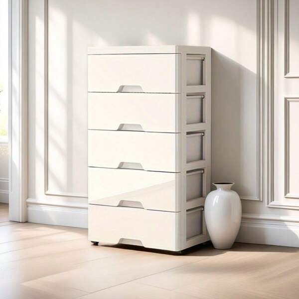 Stackable Plastic Storage Cabinet With Smooth Drawers - Polypropylene Rectangular Design, Suitable For Bedroom, Bathroom, Office - White Minimalist Home Organizer For Clothes, Toys, Snacks, Books, Drawer Storage, Keep Bedroom Tidy, Polypropylene Structure For Women Storage Organizer Travel Essentials Back To School Dormitory Storage