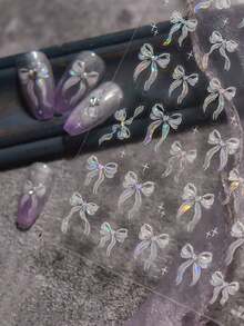 Exquisite Butterfly Wing Nail Art Stickers - Self-Adhesive, Scent-Free Decorations For Hands & Feet With Elegant Designs And Easy Application, Perfect For Autumn And Winter DIY Nails Nail Supplies - White - View 3