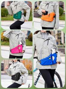 1 pieza Bolsa de botella de agua de nailon, Riñonera deportiva para exteriores, Bolsa deportiva multifuncional para teléfono, Bolsa de pecho ultra ligera y transpirable