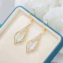 1 Paar elegante geometrische Diamant-Anhänger Ohrringe für Damen, geeignet für den täglichen Gebrauch, Partys, Feste und formelle Anlässe