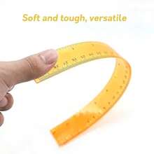 6/12/18 Pieces Of 12 Inch Plastic Rulers - Year-End Flexible Transparent Multi-Color Rulers For Back To School Supplies, With Centimeters And Inches, Suitable For Classrooms, Offices, Teachers, And Students - Multicolor - View 3