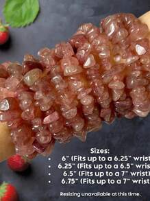Pulseira de cascalho de cristal de morango 1 peça é a primeira escolha para meninas
