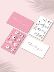 50pcs/Pack, Nail Care Instruction Cards, Suitable For Manicure Salon Customer Care Guide Business Cards,School Supplies,Back To School