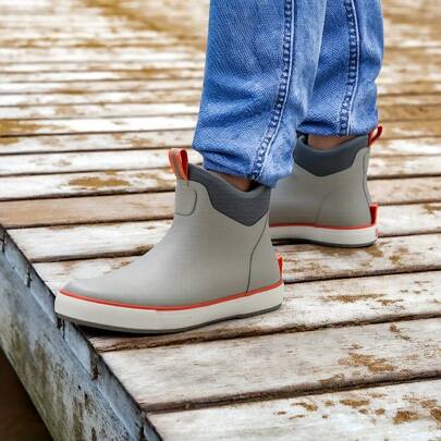 Local Warehouse-Anti-Slip Neoprene Rubber Boots Saltwater Ankle Booties With High Traction For Outdoor Fishing Boating Sailing Men's Deck Boots High Q