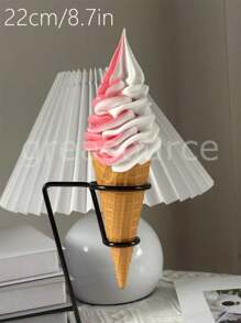 Plastic Simulation Model Prop Decoration Double Colors DIY Ice Cream Faux Cone Waffle 17cm 6.7inch Display Video Show