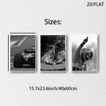 3 件套黑白 F1 赛车主题装饰画，现代简约海报，适用于卧室、客厅、书房、走廊、餐厅，理想的礼物，墙壁艺术装饰，高品质艺术印刷，无框 - 彩色 - 查看 14