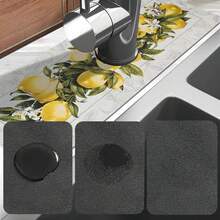 1 tấm lót thoát nước hình quả chanh nhiều kích cỡ, tấm lót thoát nước vòi bếp, chất liệu cao su diatomit chống trượt. Tấm bảo vệ mặt bàn vòi, thảm chống trượt mép bồn rửa nhà bếp, tự nhiên và hợp vệ sinh, cần thiết cho gia đình và nhà bếp, cũng có thể dùng làm vật trang trí nhà cửa và nhà bếp, một phần của trang trí mùa thu/đông và Giáng sinh ấm cúng. - nhiều màu - Xem 11