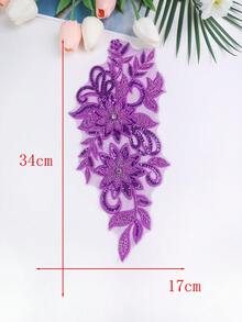 Colorful Options Mesh Embroidery Rhinestone Crystal Beaded 3D Flower Applique DIY Garment Accessories, For Wedding Dress Decorations - Multicolor - View 21
