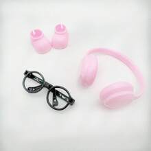 3pcs Doll Plastics Headphones Glasses Shoes, Compatible With Labubu Dress Up Accessories - Multicolor - View 6