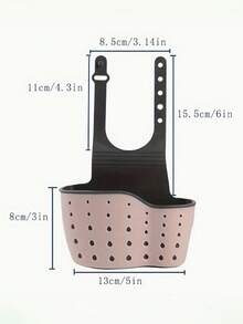1pc Thicker Double Layer Adjustable Sink Storage Rack - Multifunctional Kitchen Organizer, Sink Hanging Bag, Plastic Drain Basket, Hanging Basket, Drain Rack - Multicolor - View 3
