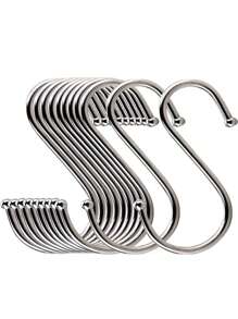 S Hooks For Hanging, Metal S Shaped Hook Heavy Duty Hanging Hooks For Pot Rack, Pans Plant, Towels, Jeans, Closet, Clothes, Hats, Cups In Kitchen, Bathroom, Bedroom And Office