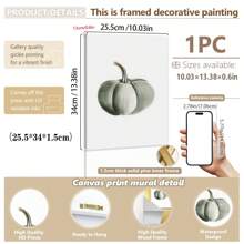 1pc, Canvas Hanging Picture, Framed Art Decoration, Ready To Hang, Wall Arts, Posters, Wall Art With Frame, Pumpkin Wall Art, Fall Pumpkin Prints, Modern Fall Decor, Pumpkin Decoration, Pumpkin Posters, Fall, Halloween, Halloween Decoration, Room Decoration, Dorm Decoration, Bedroom Home Wall Decorations, Fall Decoration Home Decor