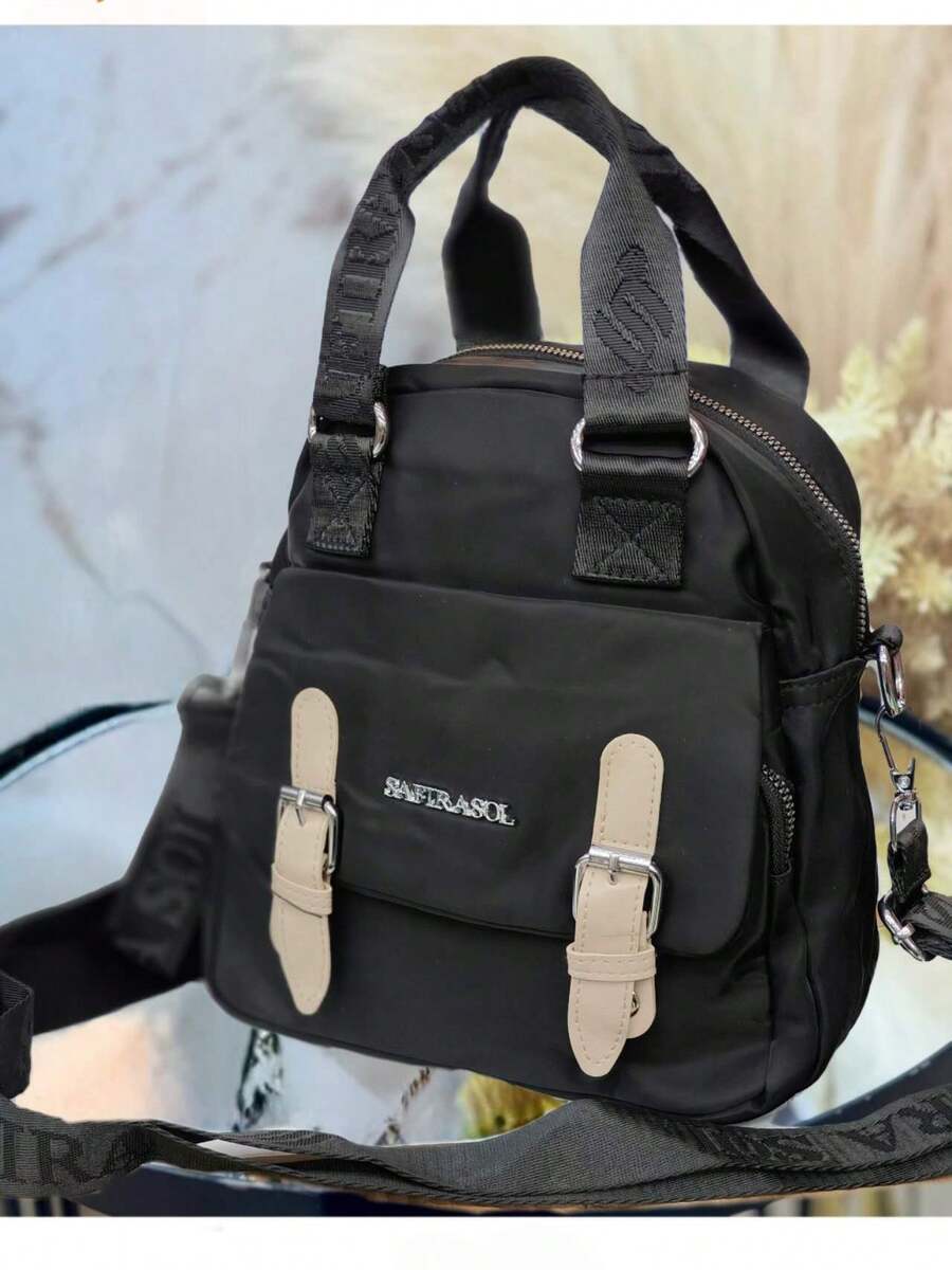 Women's Casual Single And Double Backpacks, New Versatile Shoulder Bags, Large-Capacity Student School Bags, New Multi-Functional Oxford Cloth Crossbody Bags, Versatile Single Shoulder Bags, Stylish Backpacks, Handbags - 黑色 - 查看 1