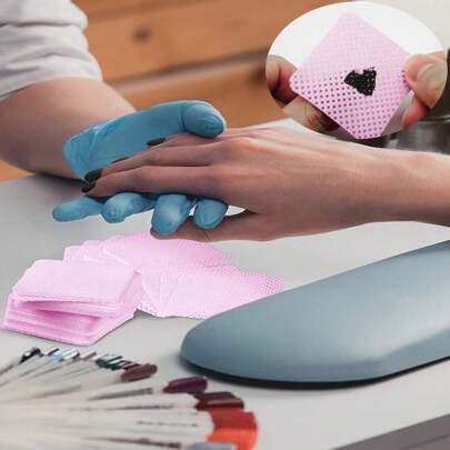 Magic Nail - Wiping Cotton Pads, Lint - Free Nail Polish Remover Cotton Pads, Wipe - Type Cloth For Eyelash Glue Bottle Mouth, Pearl - Textured Nail Polish Remover Cotton, Water - Saving Nail - Care Cotton Pads, Cleaning Wipes, Nail - Care Tools.