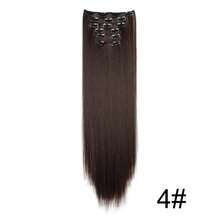 Extensiones de cabello sintético de 24 pulgadas, 16 Clips, peinado largo y recto, postizos rubios y negros, cabello falso resistente al calor, uso diario R91S - 4 - Ver 13